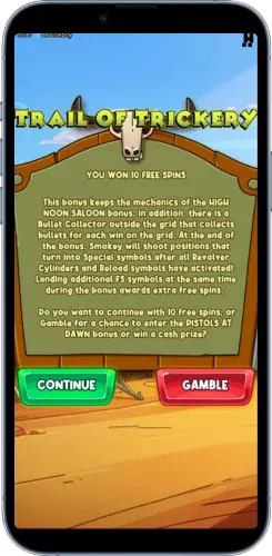 Continue oder Gamble Auswahl