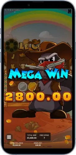 Le Cowboy Mega Win Anzeige